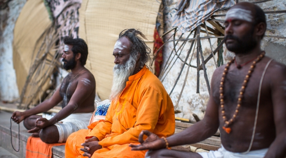 Indian Yogis meditating