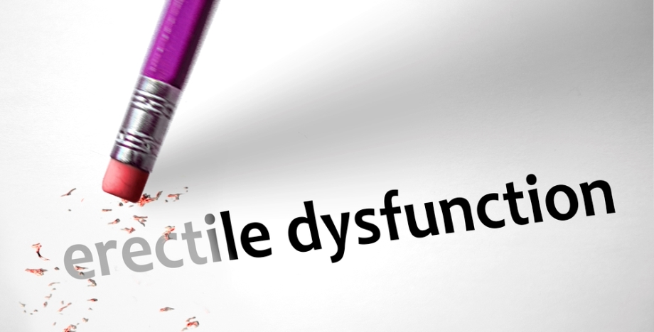 Pencil erasing the word erectile dysfunction