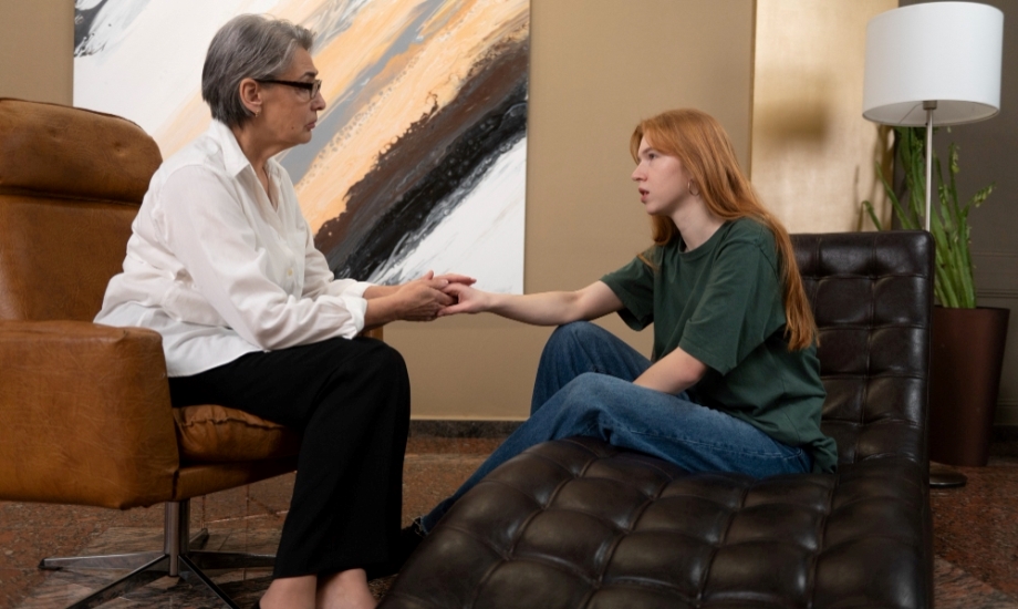 Young person undergoing psychological therapy