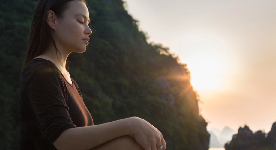 Woman meditating