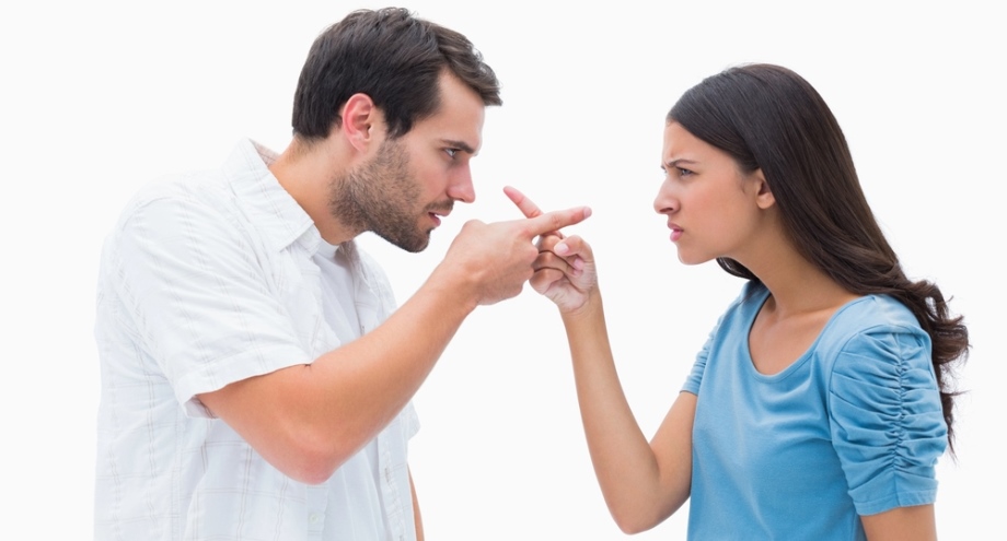 Angry couple with relationship issues