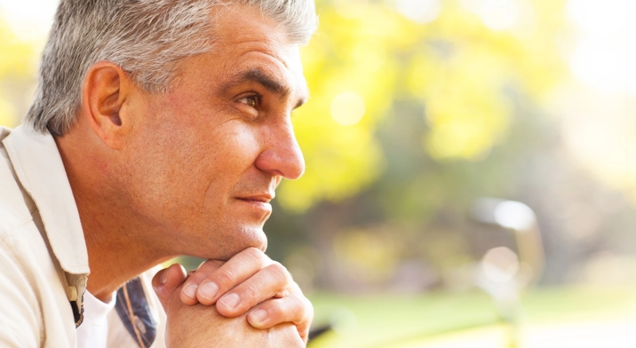 Older thoughtful man